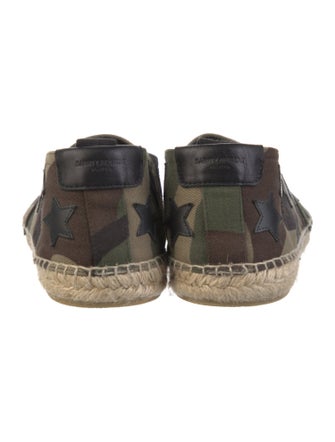 Saint Laurent Canvas Camouflage Print Espadrilles