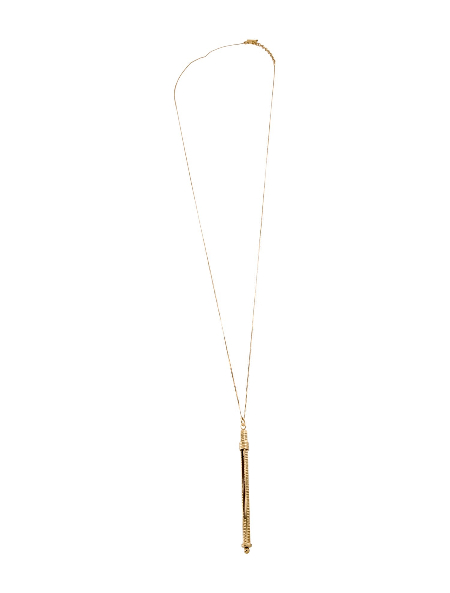 Saint Laurent Stirrer-pendant Necklace In Silber