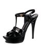 Saint Laurent Patent Leather T-Strap Sandals
