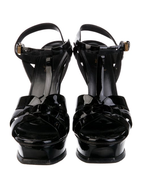 Saint Laurent Patent Leather T-Strap Sandals