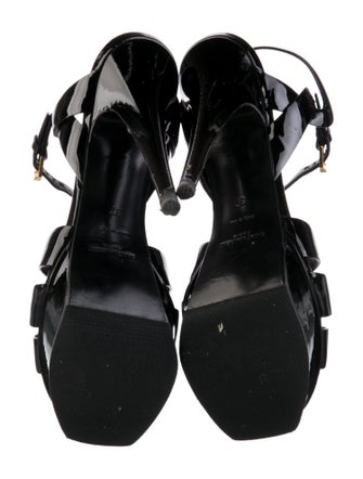 Saint Laurent Patent Leather T-Strap Sandals