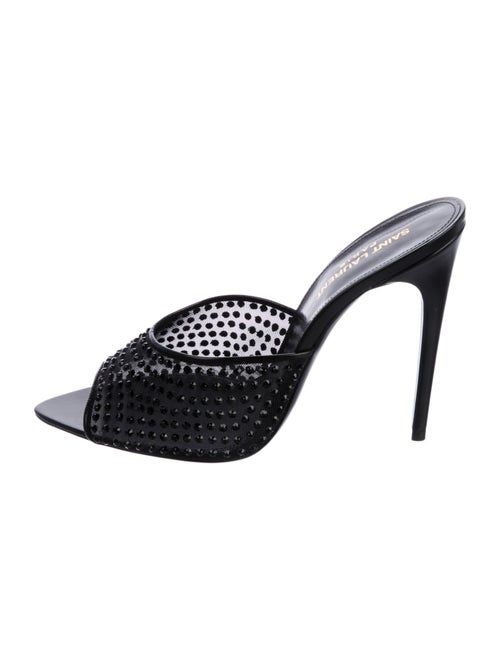 Saint Laurent Mesh Crystal Embellishments Slides