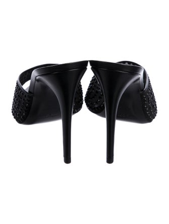 Saint Laurent Mesh Crystal Embellishments Slides