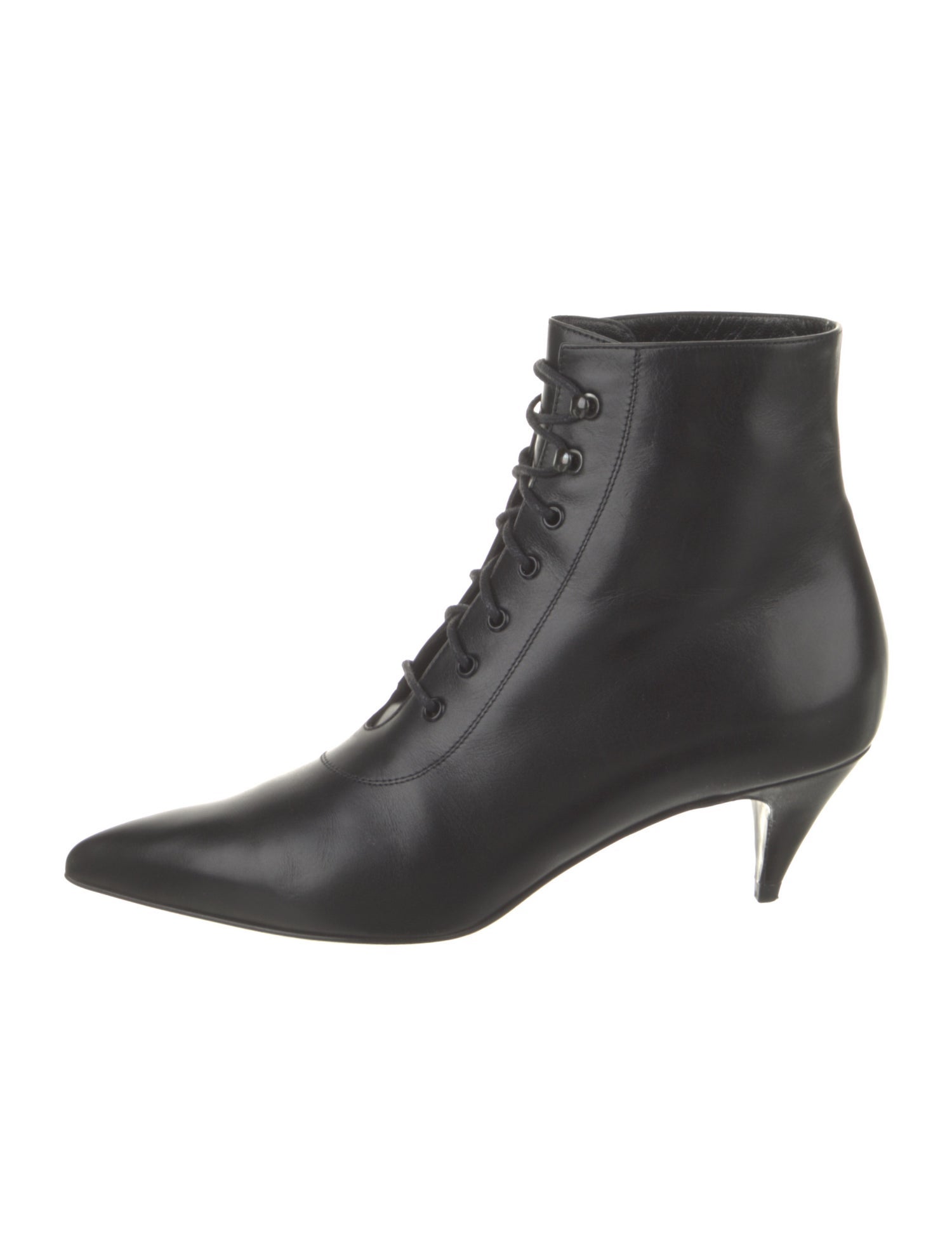 Saint Laurent Leather Lace-Up Boots
