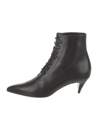 Saint Laurent Leather Lace-Up Boots