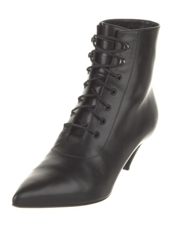 Saint Laurent Leather Lace-Up Boots