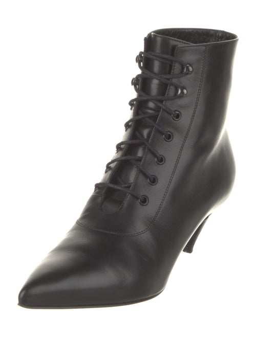 Saint Laurent Leather Lace-Up Boots
