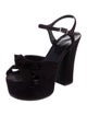 Saint Laurent Suede Bow Accents Sandals