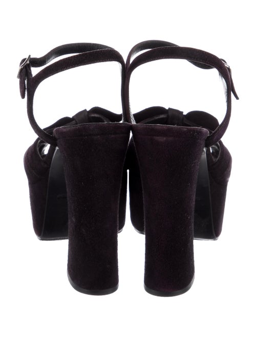 Saint Laurent Suede Bow Accents Sandals