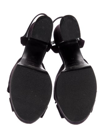 Saint Laurent Suede Bow Accents Sandals