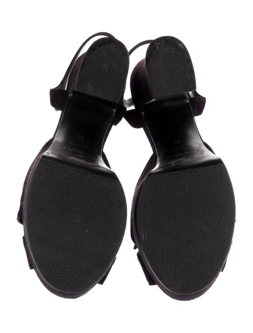 Saint Laurent Suede Bow Accents Sandals