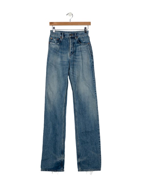 Saint Laurent High-Rise Straight Leg Jeans
