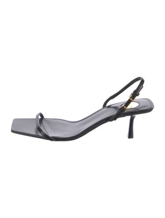 Saint Laurent Leather Slingback Sandals