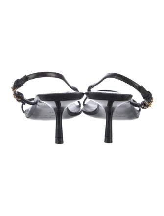 Saint Laurent Leather Slingback Sandals