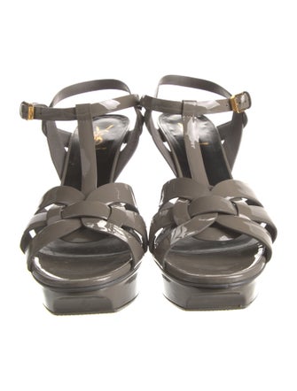 Saint Laurent Patent Leather T-Strap Sandals