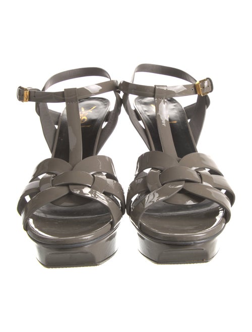 Saint Laurent Patent Leather T-Strap Sandals