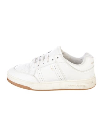 Saint Laurent Leather Lasercut Accents Sneakers