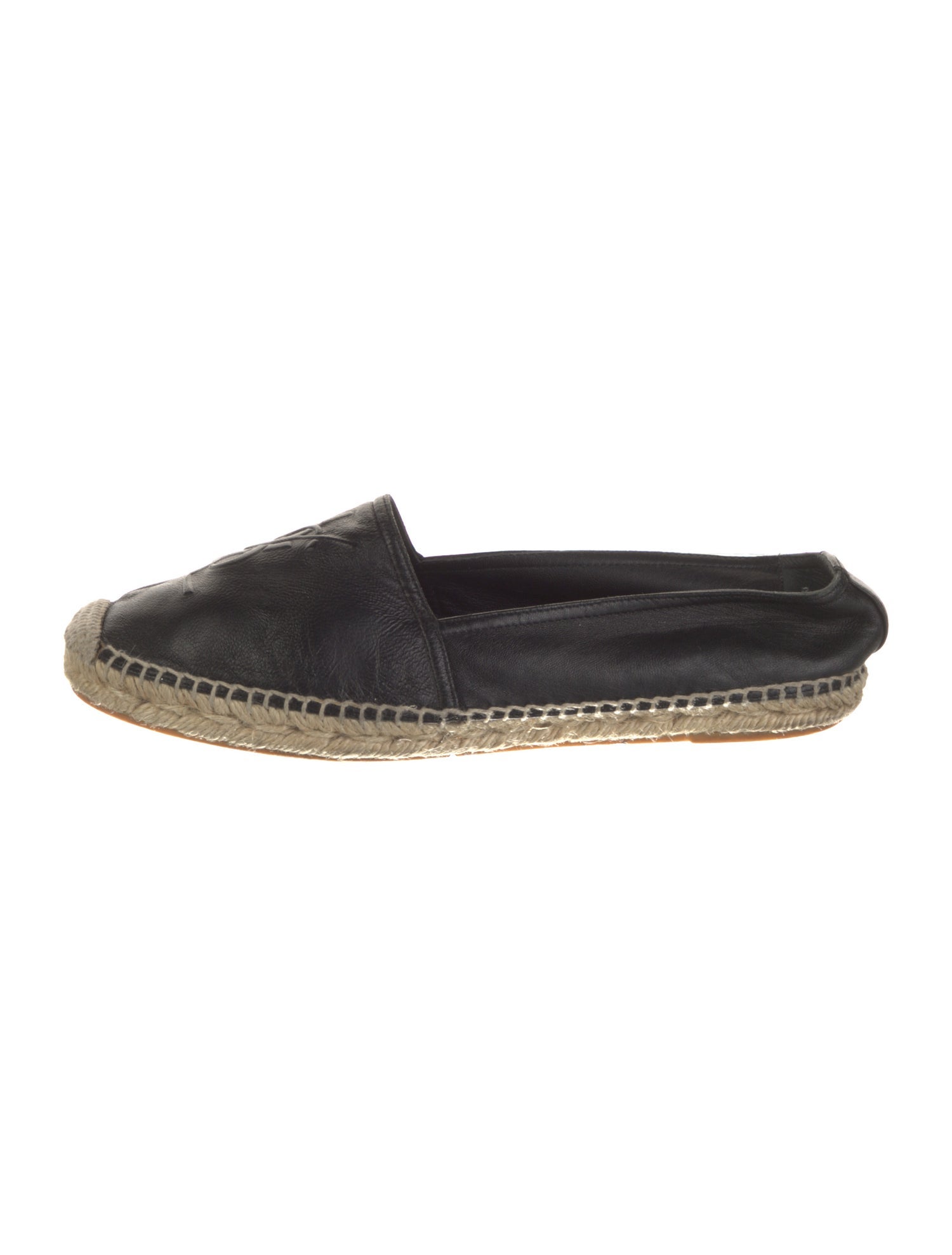 Saint Laurent Signature Logo Leather Espadrilles