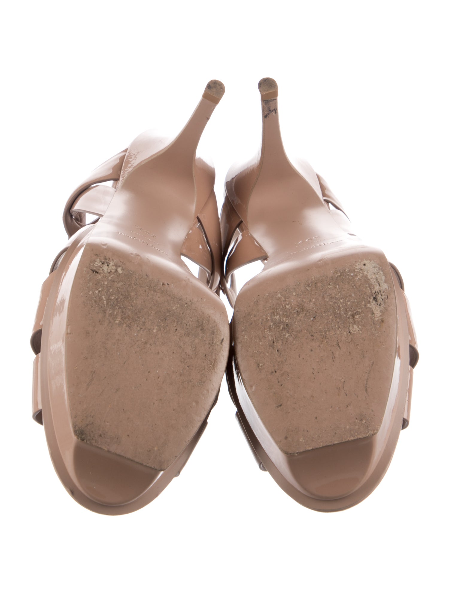 Saint Laurent Patent Leather T-Strap Sandals