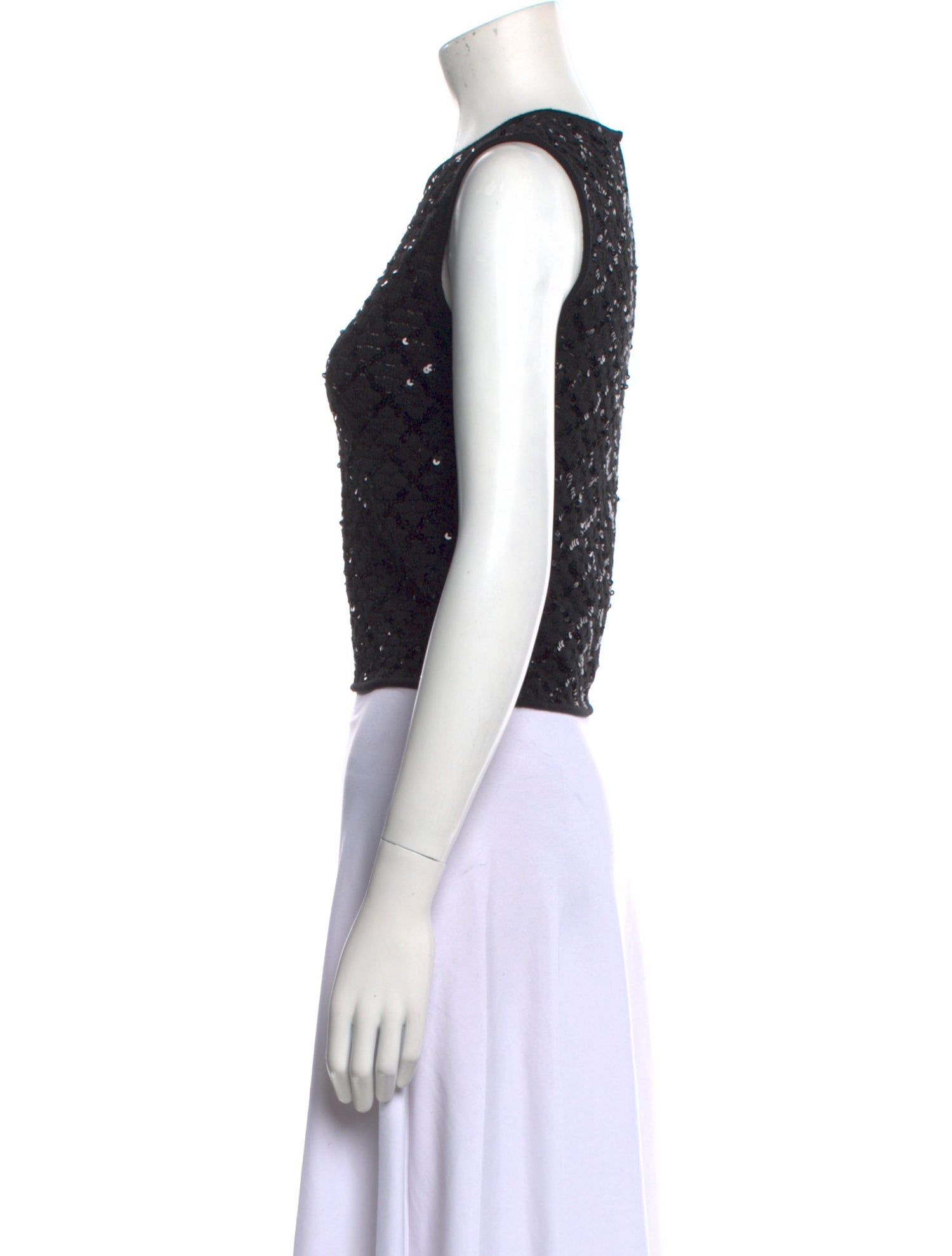 Saint Laurent Wool Crew Neck Crop Top