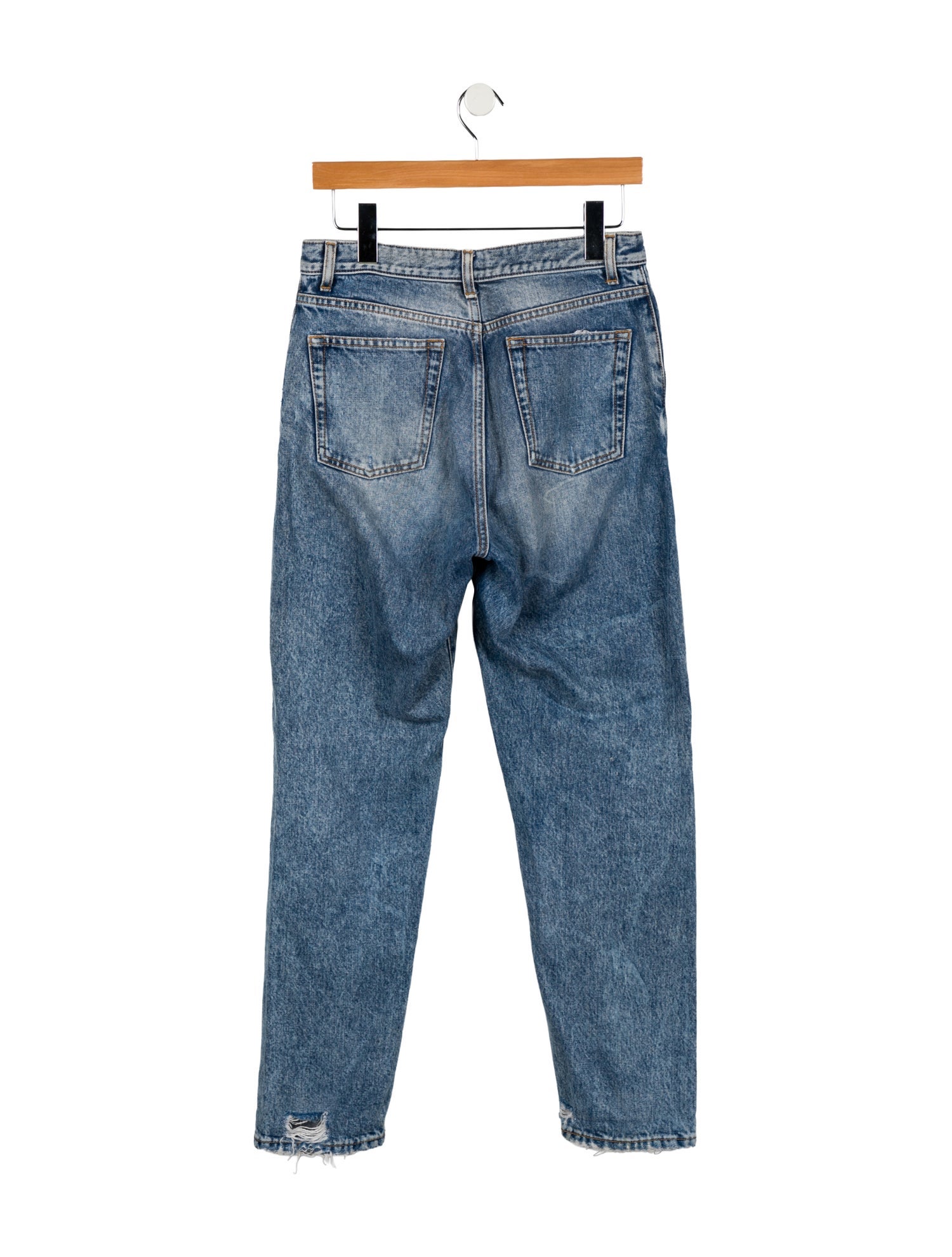 Saint Laurent High-Rise Straight Leg Jeans