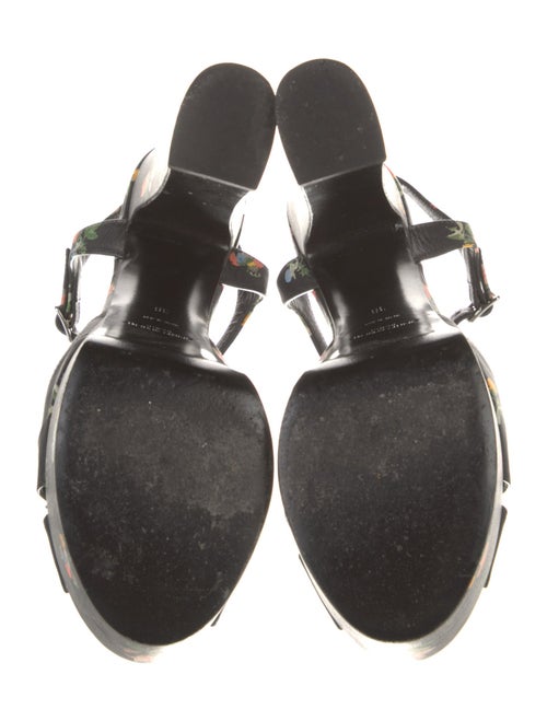 Saint Laurent Leather Floral Print Sandals