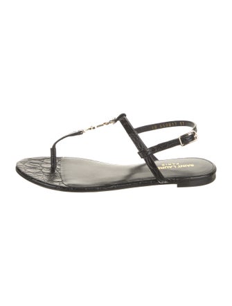 Saint Laurent Leather T-Strap Sandals