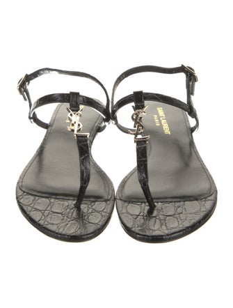 Saint Laurent Leather T-Strap Sandals