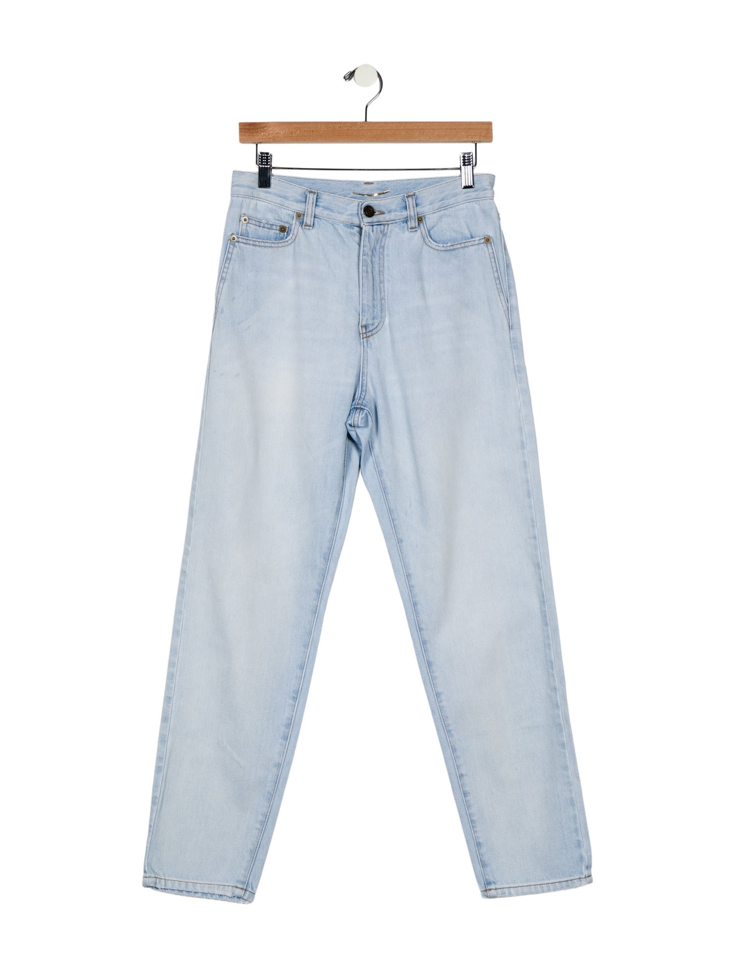Saint Laurent High-Rise Straight Leg Jeans