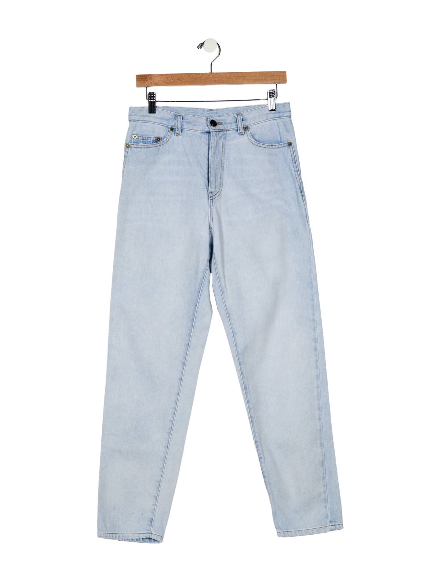 Saint Laurent High-Rise Straight Leg Jeans