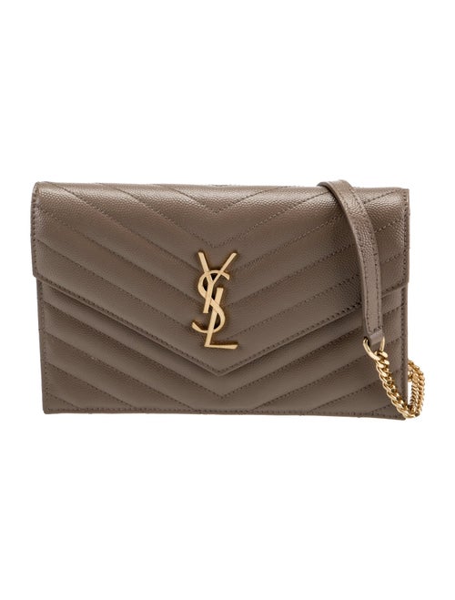 Saint Laurent Leather Envelope Wallet On Chain 2022