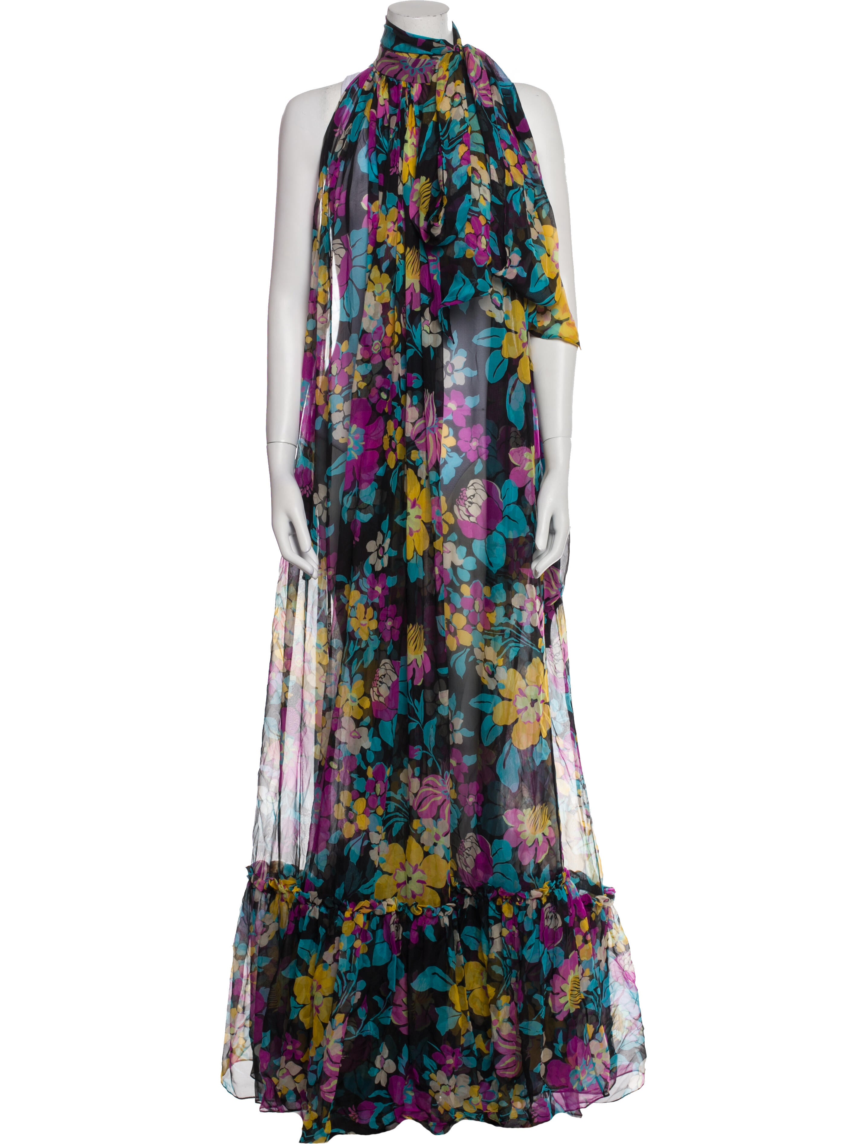 Saint Laurent Silk Long Dress