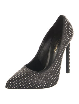 Saint Laurent Leather Polka Dot Print Pumps