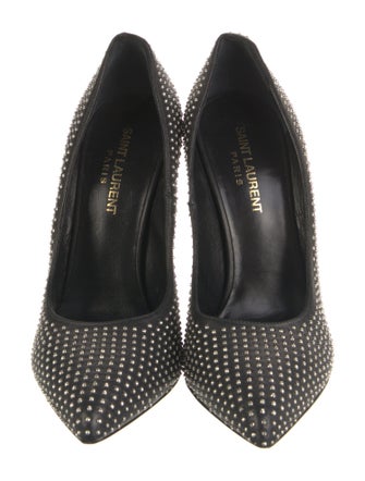 Saint Laurent Leather Polka Dot Print Pumps