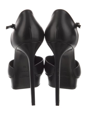 Saint Laurent Leather Studded Accents T-Strap Pumps