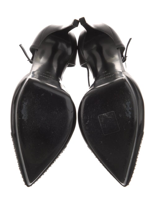 Saint Laurent Leather Studded Accents T-Strap Pumps