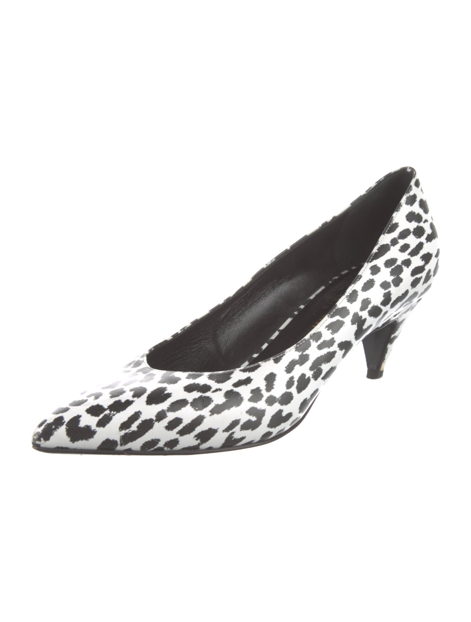 Saint Laurent Leather Animal Print Slingback Pumps