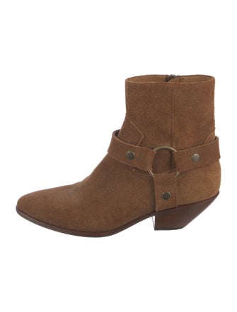 Saint Laurent Suede Moto Boots