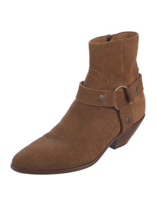 Saint Laurent Suede Moto Boots