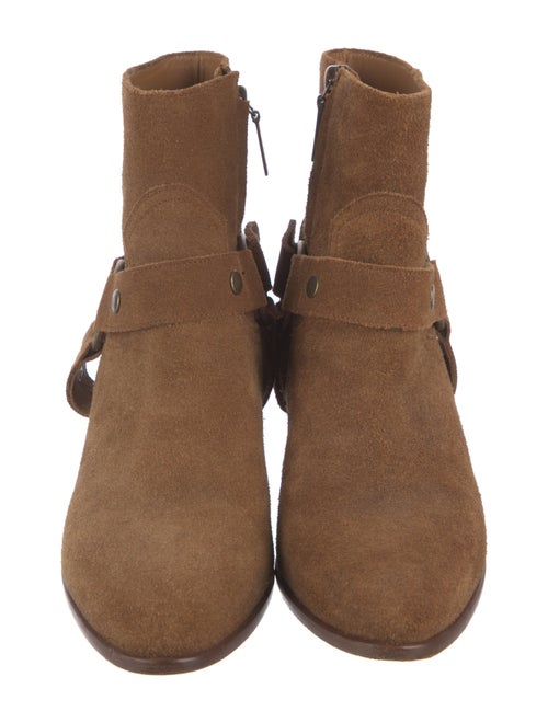 Saint Laurent Suede Moto Boots