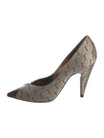 Saint Laurent Canvas Printed Pumps