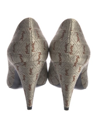 Saint Laurent Canvas Printed Pumps