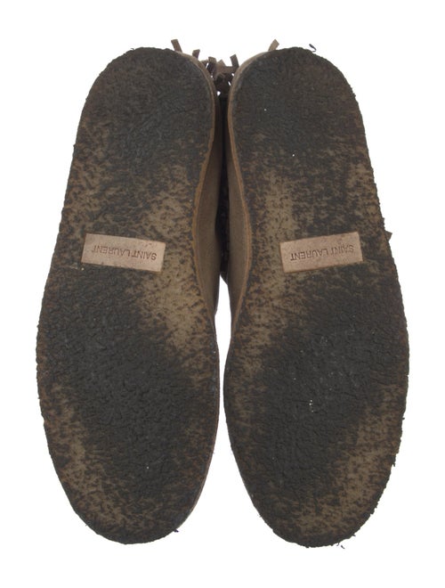 Saint Laurent Suede Fringe Trim Accent Flats