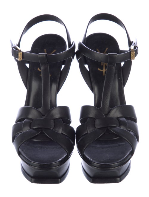 Saint Laurent Leather T-Strap Sandals