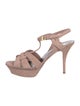 Saint Laurent Suede T-Strap Sandals