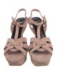 Saint Laurent Suede T-Strap Sandals