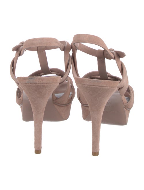 Saint Laurent Suede T-Strap Sandals