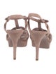 Saint Laurent Suede T-Strap Sandals