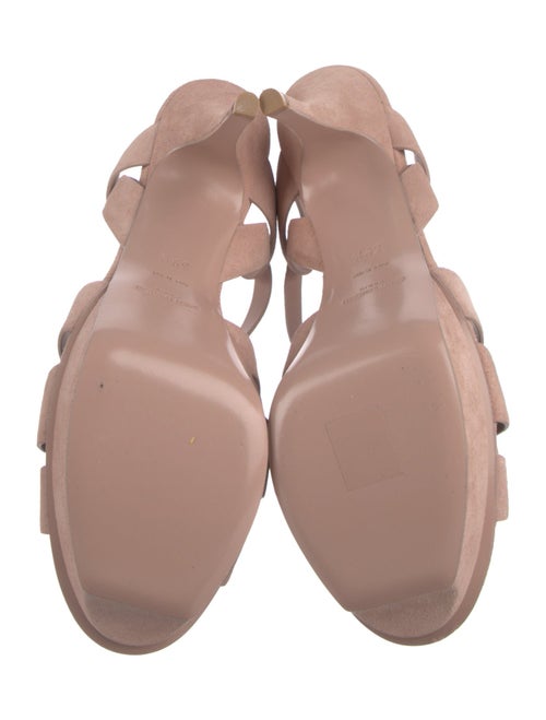 Saint Laurent Suede T-Strap Sandals