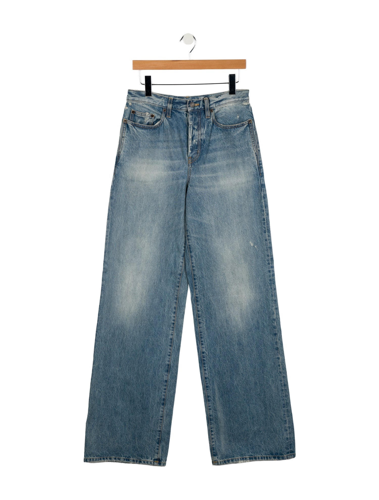 Saint Laurent High-Rise Wide Leg Jeans w/ Tags